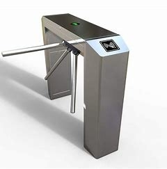Stainless steel entrance tripod turnstile gate with clocking machine