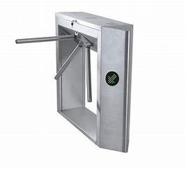 Stainless steel entrance tripod turnstile gate with clocking machine