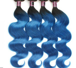 女神のための健康な Ombre の柔らかく青い等級 8A のバージンの毛 Extentions