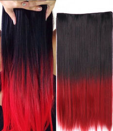 高温繊維の赤く総合的な毛延長自然な巻き毛
